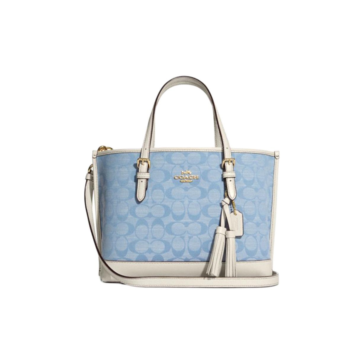 Tote Bag Leather Monogram - COACH Canvas met Lederen Tote Bag,