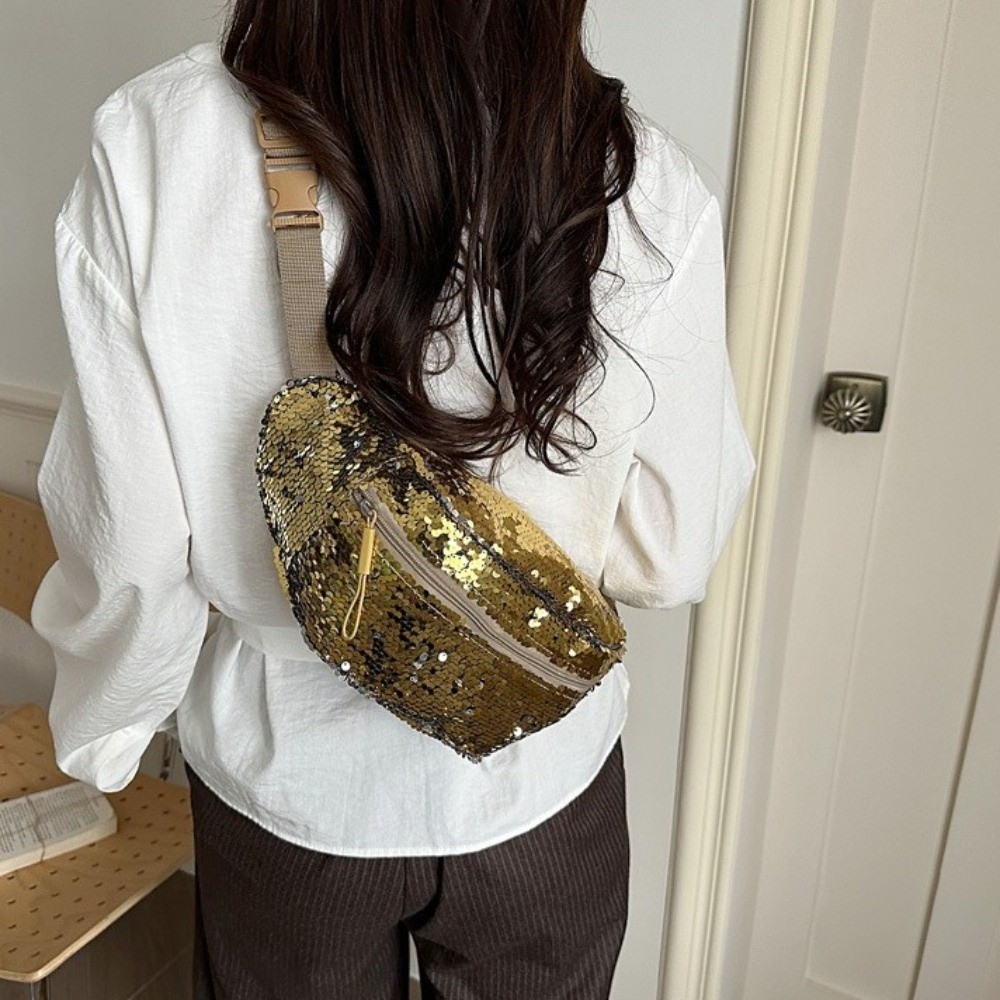 Luxury Bags Korea - Luxe glitter-pailletten heuptassen Lichtgewicht veelzijdige borsttas