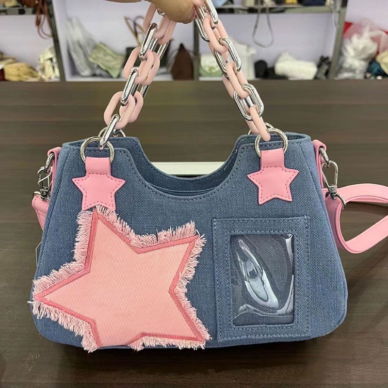 Luxury Tote Bags With Zipper - Denim dames shopper tassen grote capaciteit