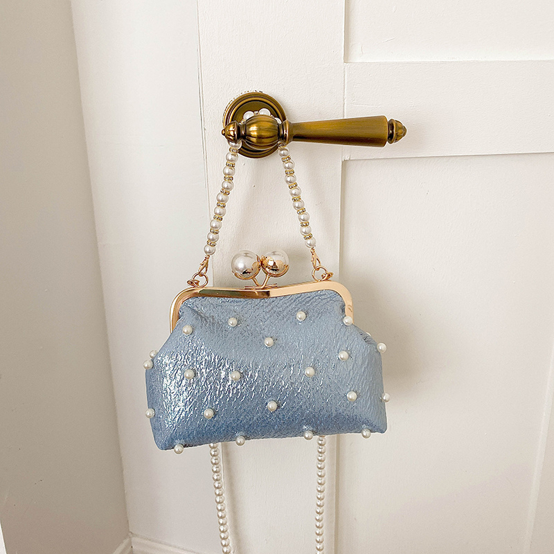 Luxury Bags That Are Affordable - Glitter Pearl Decor Kiss Lock Avondtasje