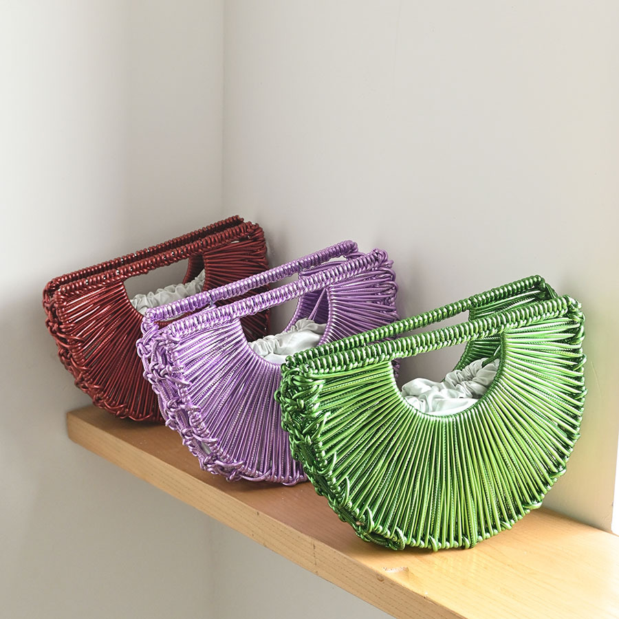 Luxury Bags Europe - Metalen stijl, uitgeholde geweven clutch tas,