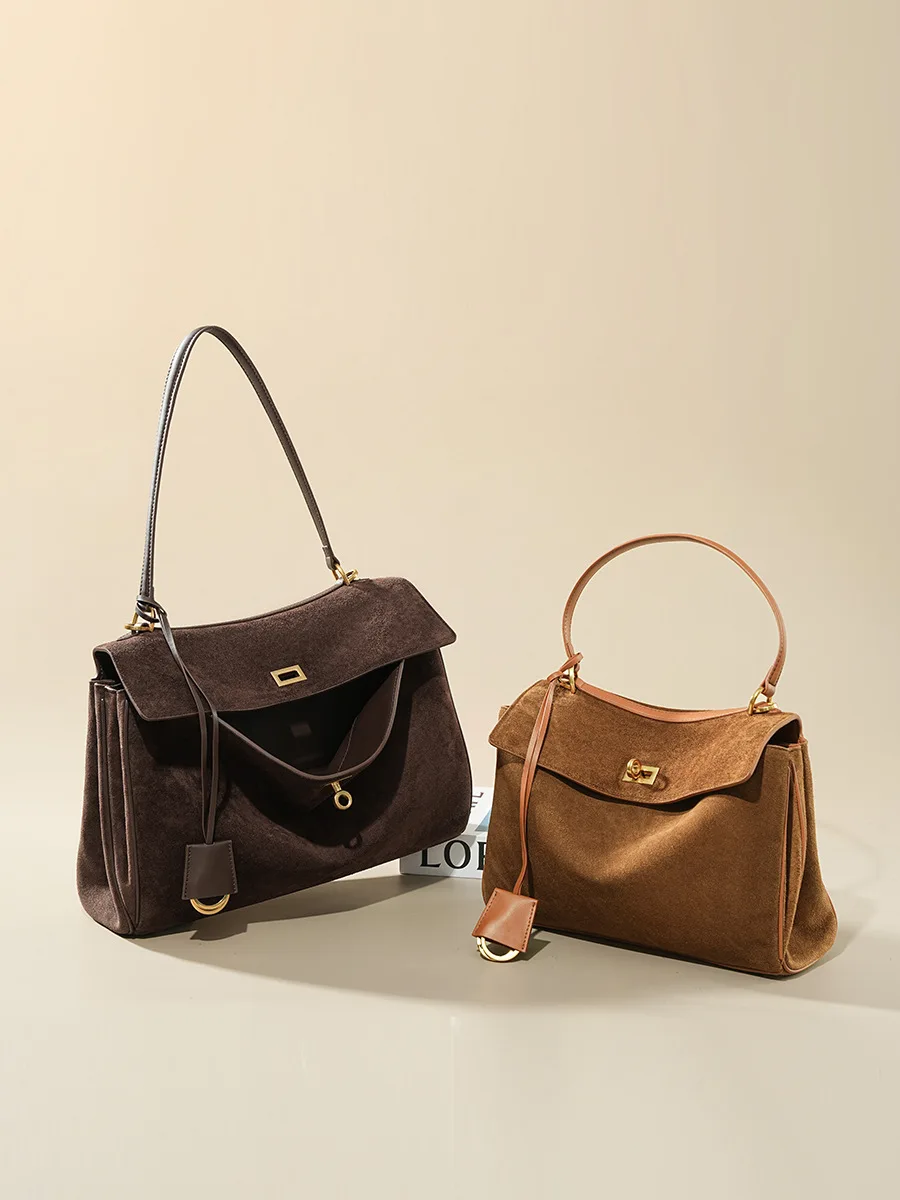 Herfst Winter Dames Suède Echt - Luxury Tote Bags With Zipper recensie en prijs