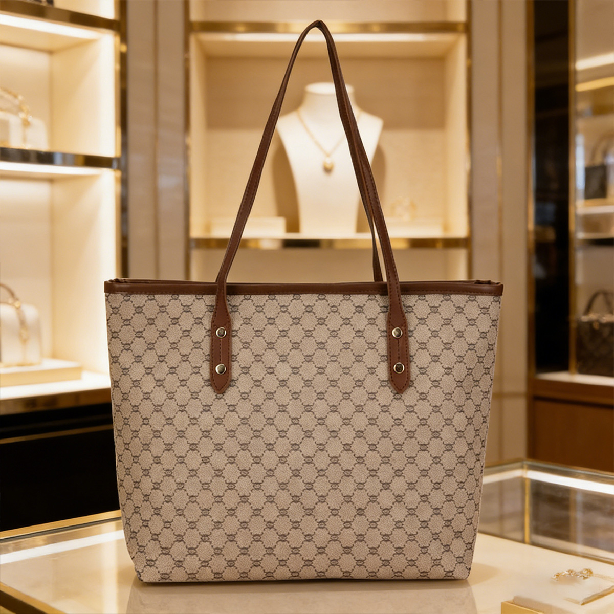 Luxe vintage dames draagtas me - Tote Bag Leather Monogram recensie en prijs